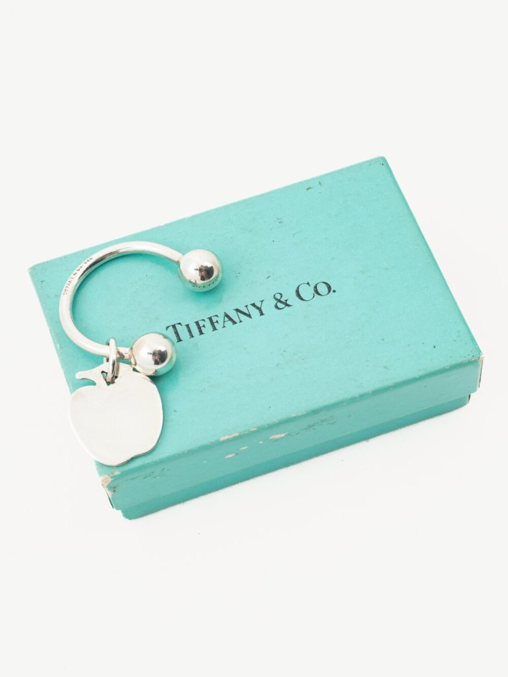 Tiffany & Co. Sterling Silver Apple Tag Key Ring